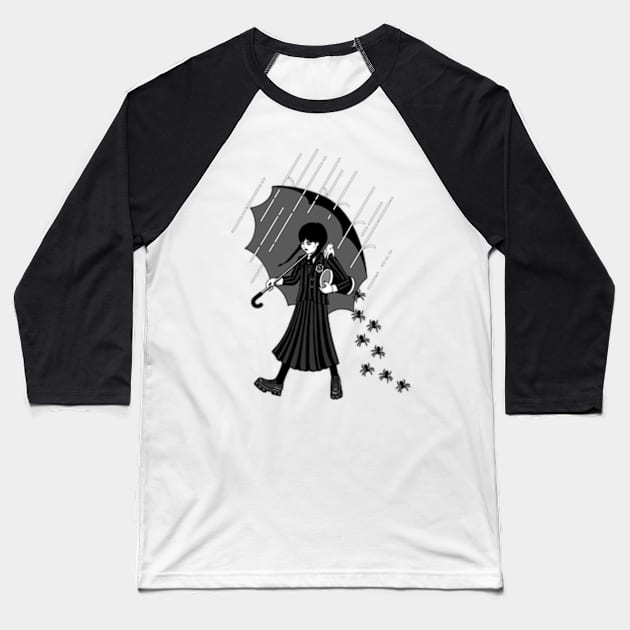 Spooky girl Baseball T-Shirt by paulagarcia